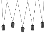 Подвесной светильник черными плафонами на длинных пересекающихся тросах Construction варинант исполнения - 1 | Loft Concept в Волгограде