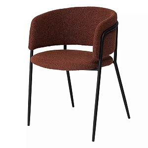 Стул полукруглый мягкий с буклированной обивкой Chair with Boucle Upholstery