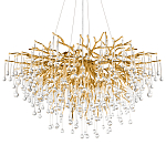 Люстра подвесная с прозрачными стеклянными подвесками в форме капель Диаметр 100 см Droplet Chandelier варинант исполнения - 7 | Loft Concept в Волгограде