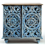 Комод с резным фасадом Blue Carved Chest of Drawers варинант исполнения - 1 | Loft Concept в Волгограде