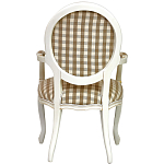 Стул с подлокотниками и круглой спинкой  Checkered Upholstery Chair обивка в клетку варинант исполнения - 4 | Loft Concept в Волгограде