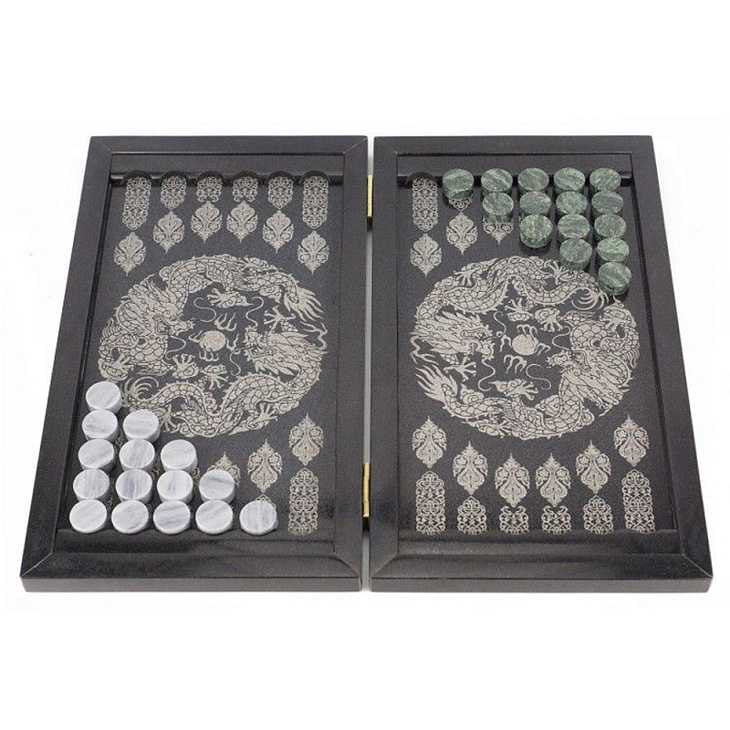 Подарочные нарды из натурального камня с гравировкой Backgammon from Stone Серый Подарочные нарды из натурального камня с гравировкой Backgammon from Stone Серый в Волгограде | Loft Concept
