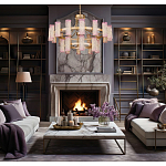 Люстра двухъярусная круглая с текстурными цилиндрическими плафонами Glimpse варинант исполнения - 5 | Loft Concept в Волгограде