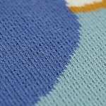 Плед из хлопка синего цвета с абстрактным принтом Elysian Flow Ocean варинант исполнения - 3 | Loft Concept в Волгограде