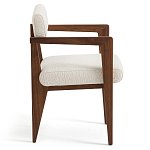 Кресло обеденное Alcove White Boucle из массива ореха варинант исполнения - 3 | Loft Concept в Волгограде