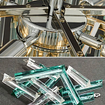 Дизайнерская люстра AQUA Blue Lagoon бирюзовое стекло несколько ярусов варинант исполнения - 3 | Loft Concept в Волгограде