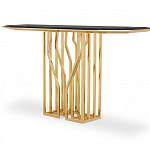 Консоль с чёрной столешницей и золотым фигурным основанием Cosmo варинант исполнения - 2 | Loft Concept в Волгограде