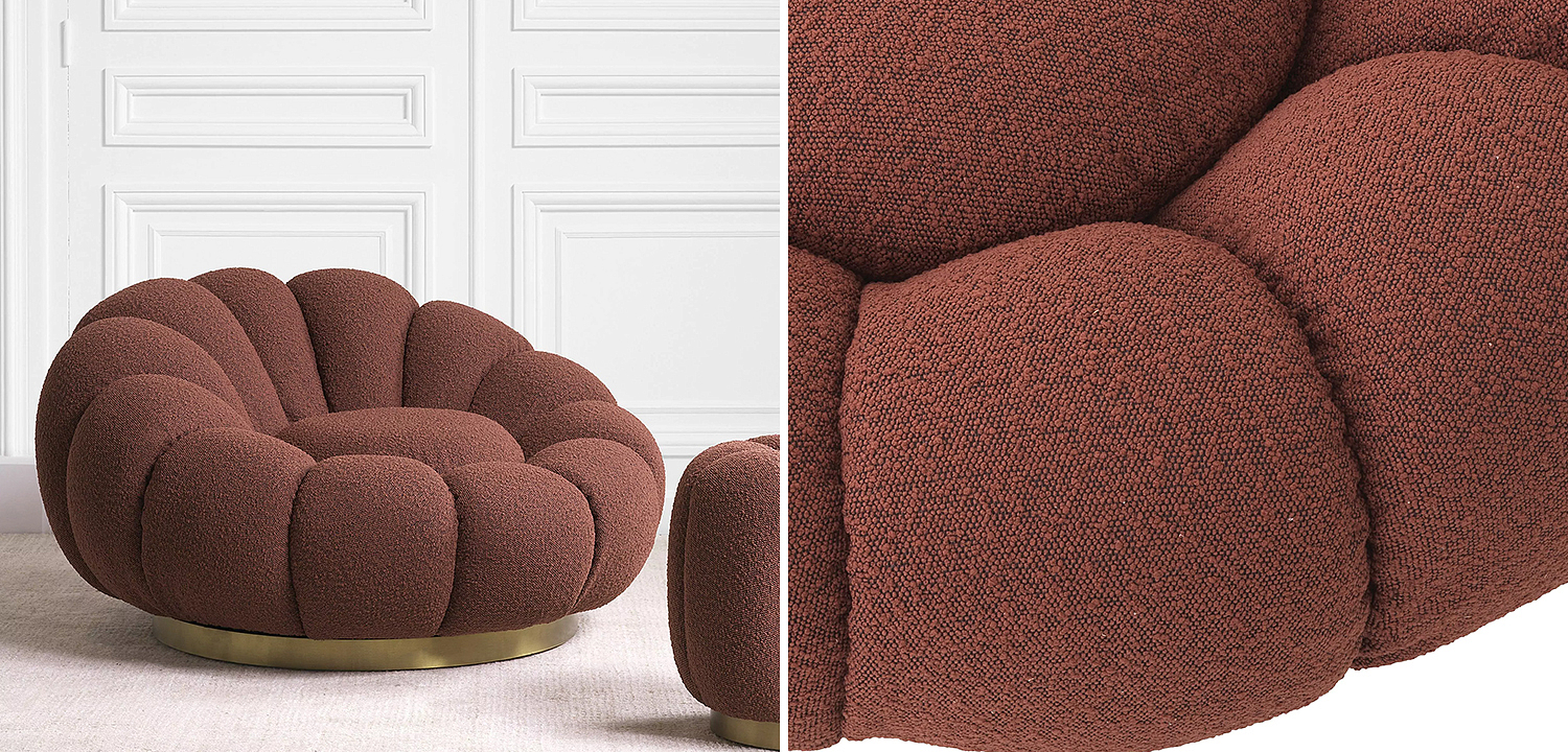 Кресло Eichholtz Swivel Chair Mello Boucle Rouge Кресло Eichholtz Swivel Chair Mello Boucle Rouge - Loft-Concept в Волгограде