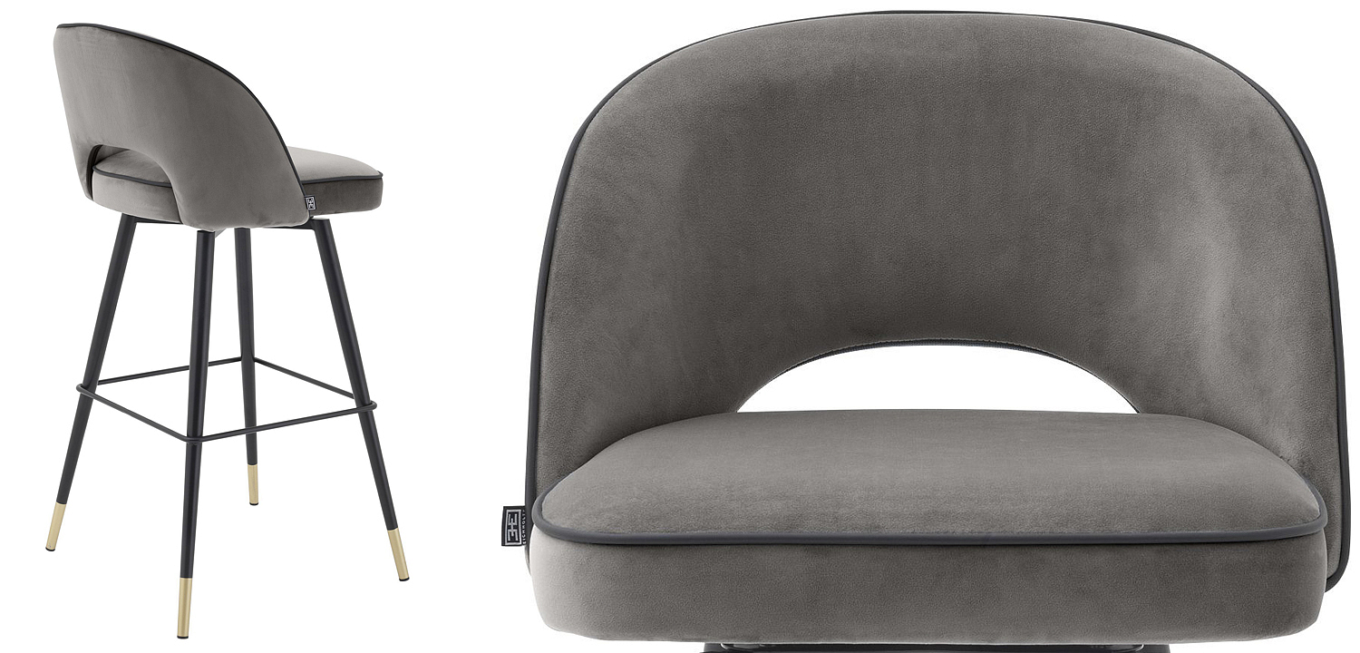Комплект барных стульев Eichholtz Bar Stool Cliff set of 2 grey Комплект барных стульев Eichholtz Bar Stool Cliff set of 2 grey - Loft-Concept в Волгограде