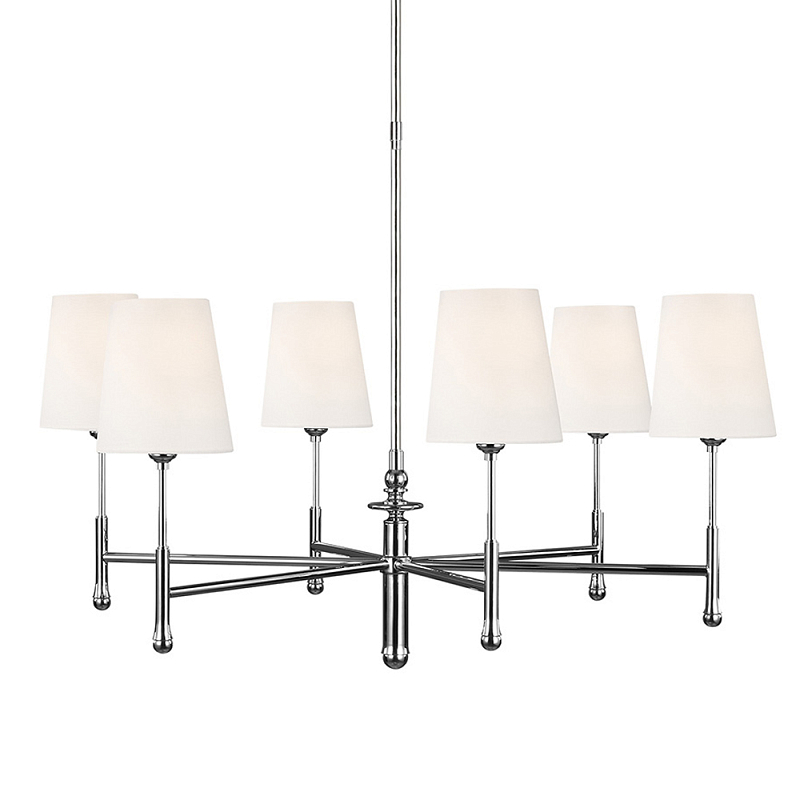 Люстра с 6-ю белыми конусными плафонам Generation Lighting Латунь Белый Бежевый в Волгограде | Loft Concept 