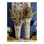 Ваза высокая из фарфора на бронзовом основании Turquoise Blooming Garden варинант исполнения - 9 | Loft Concept в Волгограде