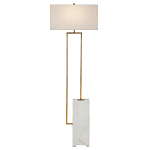 Торшер с прямоугольным абажуром на белом мраморном основании Asymmetry on Marble варинант исполнения - 1 | Loft Concept в Волгограде