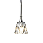 Подвесной светильник хромированного цвета с граненым прозрачным стеклянным плафоном Elstead Lighting варинант исполнения - 1 | Loft Concept в Волгограде