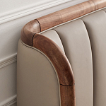 Кровать двуспальная с мягким изголовьем Moon Walnut Bed варинант исполнения - 7 | Loft Concept в Волгограде