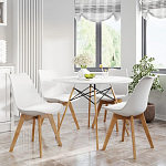 Стул с основой из пластика и мягким сиденьем Arvika White варинант исполнения - 8 | Loft Concept в Волгограде