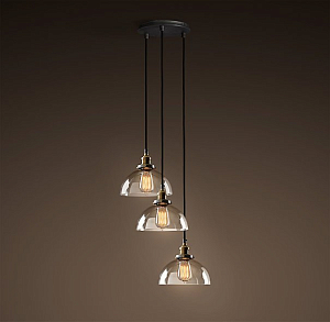 Подвесной светильник Loft Clear Glass SemiSphere Cloche 3