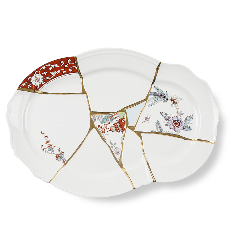 Блюдо Seletti Kintsugi Белый Золотой Мульти Блюдо Seletti Kintsugi Белый Золотой Мульти в Волгограде | Loft Concept