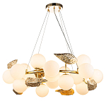 Люстра круглая на золотистом каркасе с белыми стеклянными плафонами Zest of Light варинант исполнения - 1 | Loft Concept в Волгограде