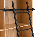 Книжный шкаф из массива сосны с металлической лестницей Burton Wood Cabinet варинант исполнения - 5 | Loft Concept в Волгограде