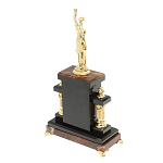 Часы настольные бронзовые из натурального камня Яшма с декором в виде Фемиды Themis Stone Clock варинант исполнения - 4 | Loft Concept в Волгограде