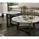 Столик журнальный с круглой мраморной столешницей Unique Stone Design варинант исполнения - 7 | Loft Concept в Волгограде