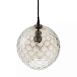 Подвесной светильник с плафоном в форме шара из стекла с рельефным узором Glass Pattern Lamp варинант исполнения - 1 | Loft Concept в Волгограде