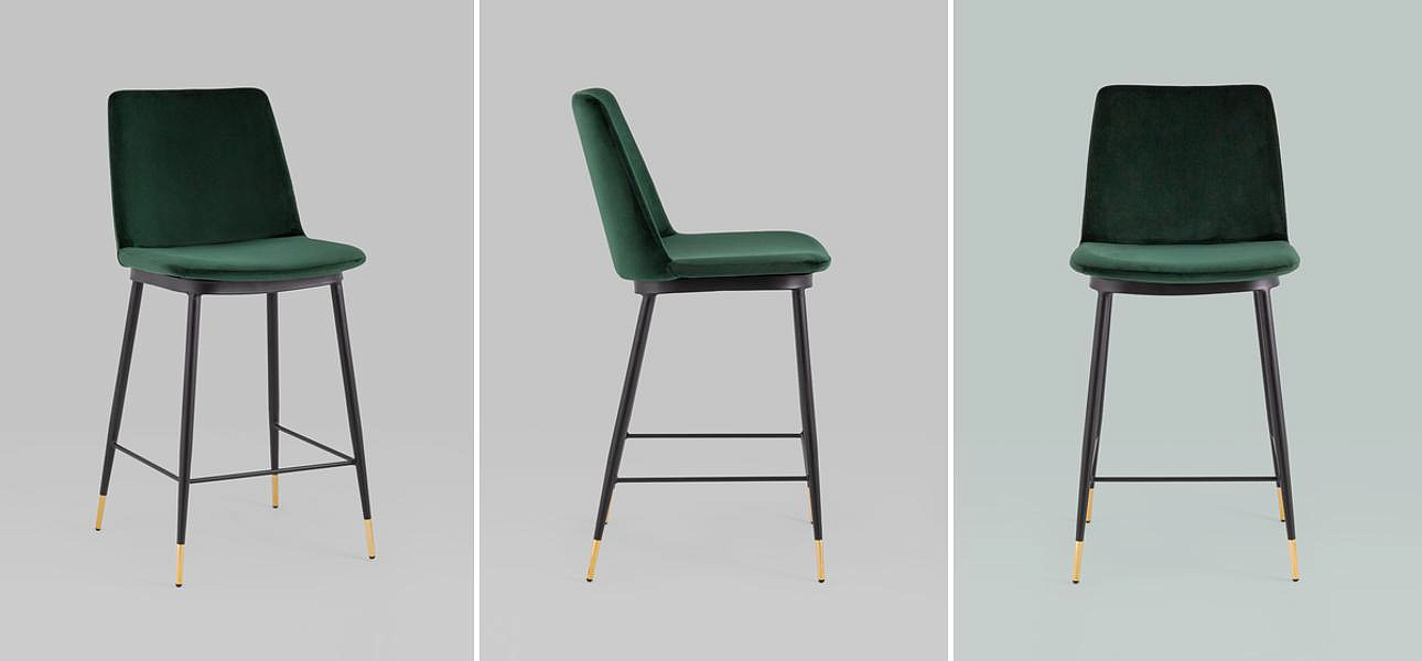 Полубарный Стул Melissa Chair Зеленый Велюр Полубарный Стул Melissa Chair Зеленый Велюр - Loft-Concept в Волгограде
