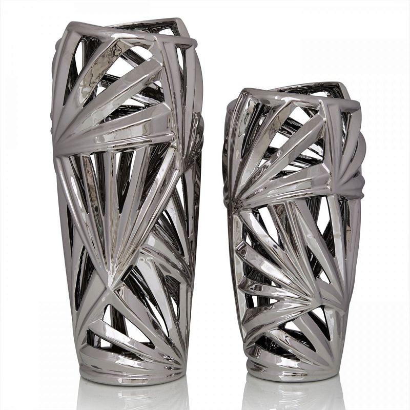 Ваза Palm Leaves Silver Серебряный Ваза Palm Leaves Silver Серебряный в Волгограде | Loft Concept