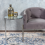 Приставной столик на серебристом основании с столешницей из стекла Noir варинант исполнения - 4 | Loft Concept в Волгограде