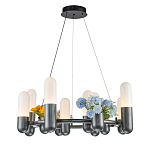 Люстра круглая серая с 8-ю светодиодными лампами Generosity варинант исполнения - 1 | Loft Concept в Волгограде