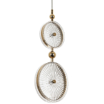 Подвесной светильник с круглым плафоном из рельефного стекла Peony Glass Gold Hanging Lamp варинант исполнения - 1 | Loft Concept в Волгограде