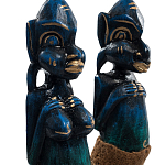 Комплект из 2-х деревянных статуэток Asmat Statuettes Dark Blue варинант исполнения - 3 | Loft Concept в Волгограде