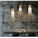 Подвесной светильник светодиодный с цилиндрическим плафоном Stone Helios варинант исполнения - 2 | Loft Concept в Волгограде