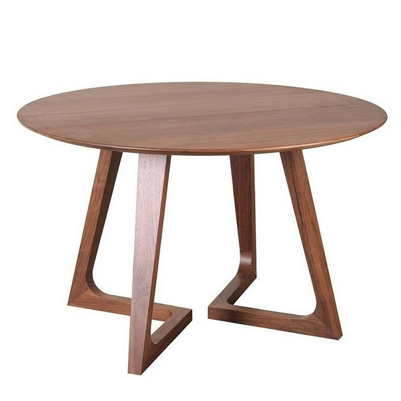 Обеденный стол круглый с изогнутыми ножками Godenza Round V Table Ясень Обеденный стол круглый с изогнутыми ножками Godenza Round V Table Ясень в Волгограде | Loft Concept