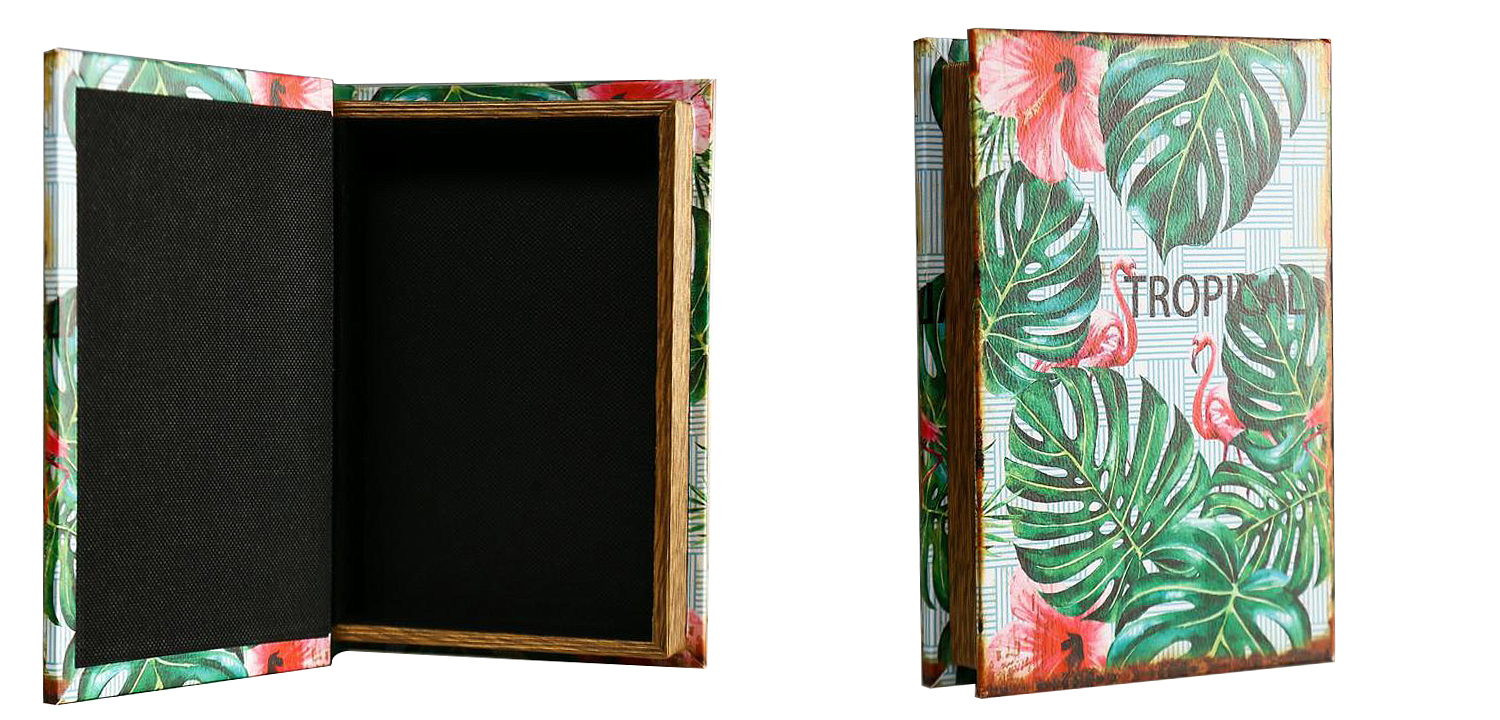 Шкатулка-книга Tropical Flamingos Mirror Book Box Шкатулка-книга Tropical Flamingos Mirror Book Box - Loft-Concept в Волгограде