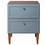 Тумба прикроватная серая из массива бука с 2-мя ящиками Wenge Light варинант исполнения - 2 | Loft Concept в Волгограде