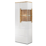 Шкаф-витрина с ящиками и 2-мя дверками с белым глянцевым фасадом Grace of Furniture варинант исполнения - 2 | Loft Concept в Волгограде