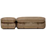 Дизайнерский угловой диван с велюровой светло-коричневой обивкой Fosse Sofa варинант исполнения - 4 | Loft Concept в Волгограде