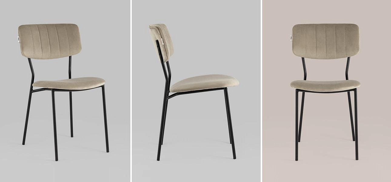 Стул Singer Chair без подлокотника Бежевый Велюр Стул Singer Chair без подлокотника Бежевый Велюр - Loft-Concept в Волгограде