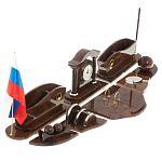 Настольный письменный набор с часами из природного камня обсидиана Competent Leader варинант исполнения - 2 | Loft Concept в Волгограде