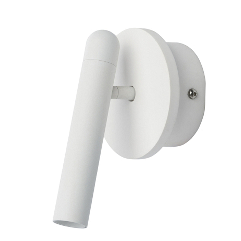 Бра белого цвета с цилиндрическим плафоном и круглым основанием Trumpet tube Белый в Волгограде | Loft Concept 