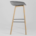 Барный стул на ножках из натурального дерева Boras Grey варинант исполнения - 2 | Loft Concept в Волгограде