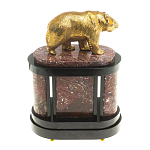 Часы настольные бронзовые с декором в виде медведя Bear Stone Clock варинант исполнения - 7 | Loft Concept в Волгограде