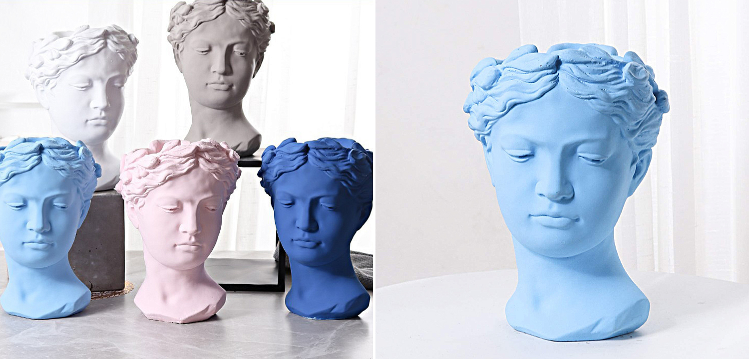 Ваза Female Bust Pastel Blue Ваза Female Bust Pastel Blue - Loft-Concept в Волгограде