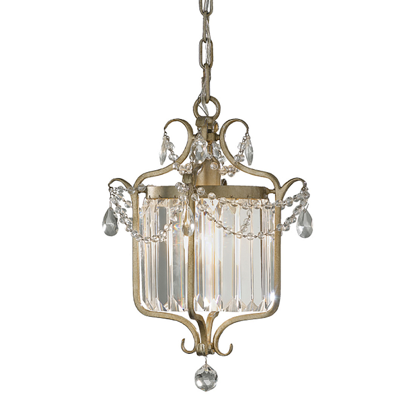 Люстра подвесная со стеклянными подвесками Feiss Серебряный Прозрачное Стекло в Волгограде | Loft Concept 