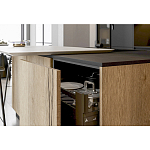 Черный матовый кухонный гарнитур с фасадом под дерево Axelle Kitchen Set варинант исполнения - 4 | Loft Concept в Волгограде