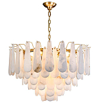 Люстра с мраморными подвесками в форме капель Marble square варинант исполнения - 1 | Loft Concept в Волгограде