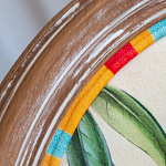 Стул бежевый в разноцветную полоску из натурального бука с изображением птиц и цветов Blooming Birds Colorful Stripes Chair варинант исполнения - 6 | Loft Concept в Волгограде