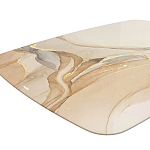 Обеденный стол с прямоугольной бежевой столешницей из стекла на 4-х деревянных ножках Beige Marble варинант исполнения - 4 | Loft Concept в Волгограде