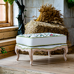 Банкетка золотистая из натурального бука с изображением птиц и цветов Blooming Birds варинант исполнения - 2 | Loft Concept в Волгограде